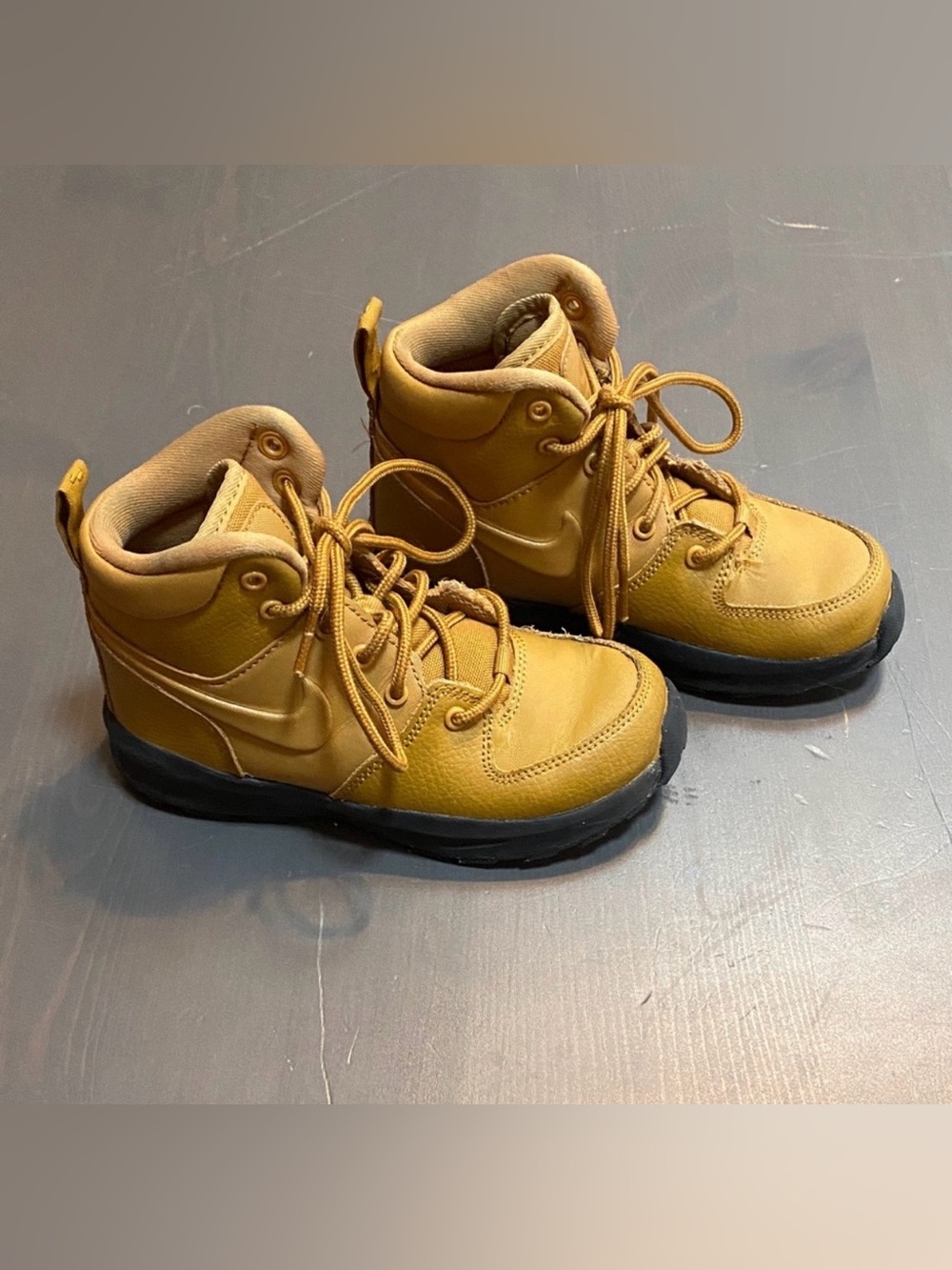 Nike Manoa LTR Kids Boots Wheat Gold Tan Leather High Top Toddler 12C